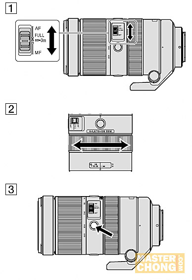Sony SAL70-400G: Focus Hold Button